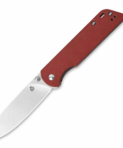 QSP Knife Parrot QS102-E, 3.25" D2 Satin Plain Blade, Red Micarta Handle