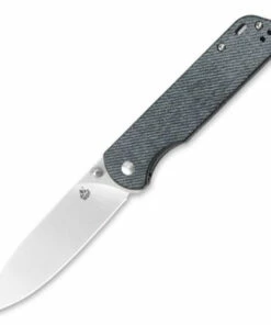 QSP Knife Parrot QS102-F, 3.25" D2 Satin Plain Blade, Denim Micarta Handle