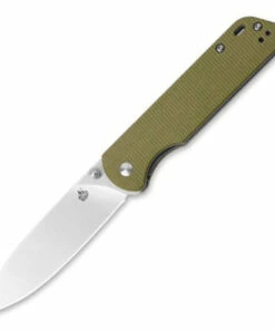 QSP Knife Parrot QS102-G, 3.25" D2 Satin Plain Blade, Green Micarta Handle