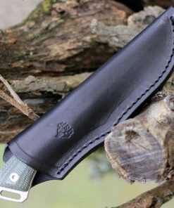 QSP Knife Workaholic Fixed Blade QS124D, 3.5" Bohler N690 Satin Plain Blade, Green Linen Micarta Handle -Buck Knives Sales QS124D 50059.1603827587