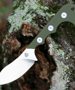 QSP Knife Neckmuk Neck Knife QS125-C, 2.875" D2 Plain Blade, Green G10 Handle