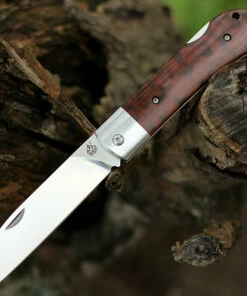 QSP Knife Worker Lockback QS128C, 3.5" Bohler N690 Satin Sheepsfoot Blade, Snakewood Handle