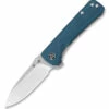 QSP Knife Hawk, QS131-I, 3.25" Sandvik 14C28N, Two-Toned Satin Blade, Blue Linen Micarta Handle
