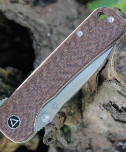 QSP Knife Hawk, QS131-G, 3.25" Sandvik 14C28N, Two-Toned Satin Blade, Brown Linen Micarta Handle -Buck Knives Sales QS131g.2 67883.1624392352