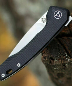 QSP Knife Leopard Linerlock CF QS135-A, 3.0" Sandvik 14C28N Satin Plain Blade, Carbon fiber overlay G10 -Buck Knives Sales QS135A.3 95516.1603914876