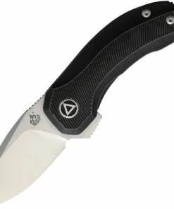 QSP Knife Hamster Folding Knife QS138-B, 2" CPM-S35VN 2 Tone Satin Drop Point Blade, Black Titanium Handle