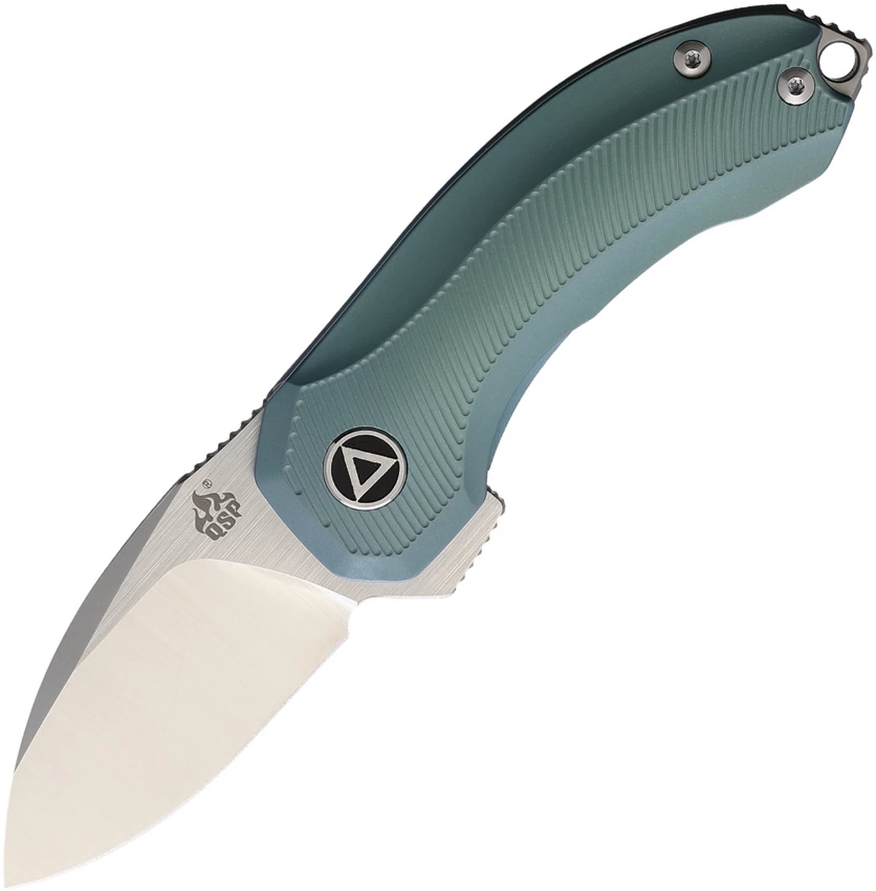 QSP Knife Hamster Folding Knife -C,QS138 2" CPM-S35VN 2 Tone Satin Drop Point Blade, Green Titanium Handle 1 QSP Knife Hamster Folding Knife -C,QS138 2" CPM-S35VN 2 Tone Satin Drop Point Blade, Green Titanium Handle