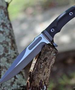 Rambo Last Blood Bowie Knife, Authentic Replica, 8" Two-tone Stainless Steel Fixed Blade