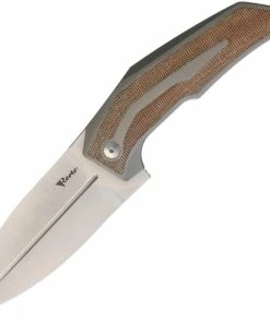 Reate Knives T4000 - Brown Micarta (4" Stonewashed & Satin) REA063