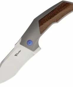 Reate Knives T3000 Framelock REA094, 3.0" M390 Satin Tanto Blade, Titanium w/Burlap Micarta Inlays