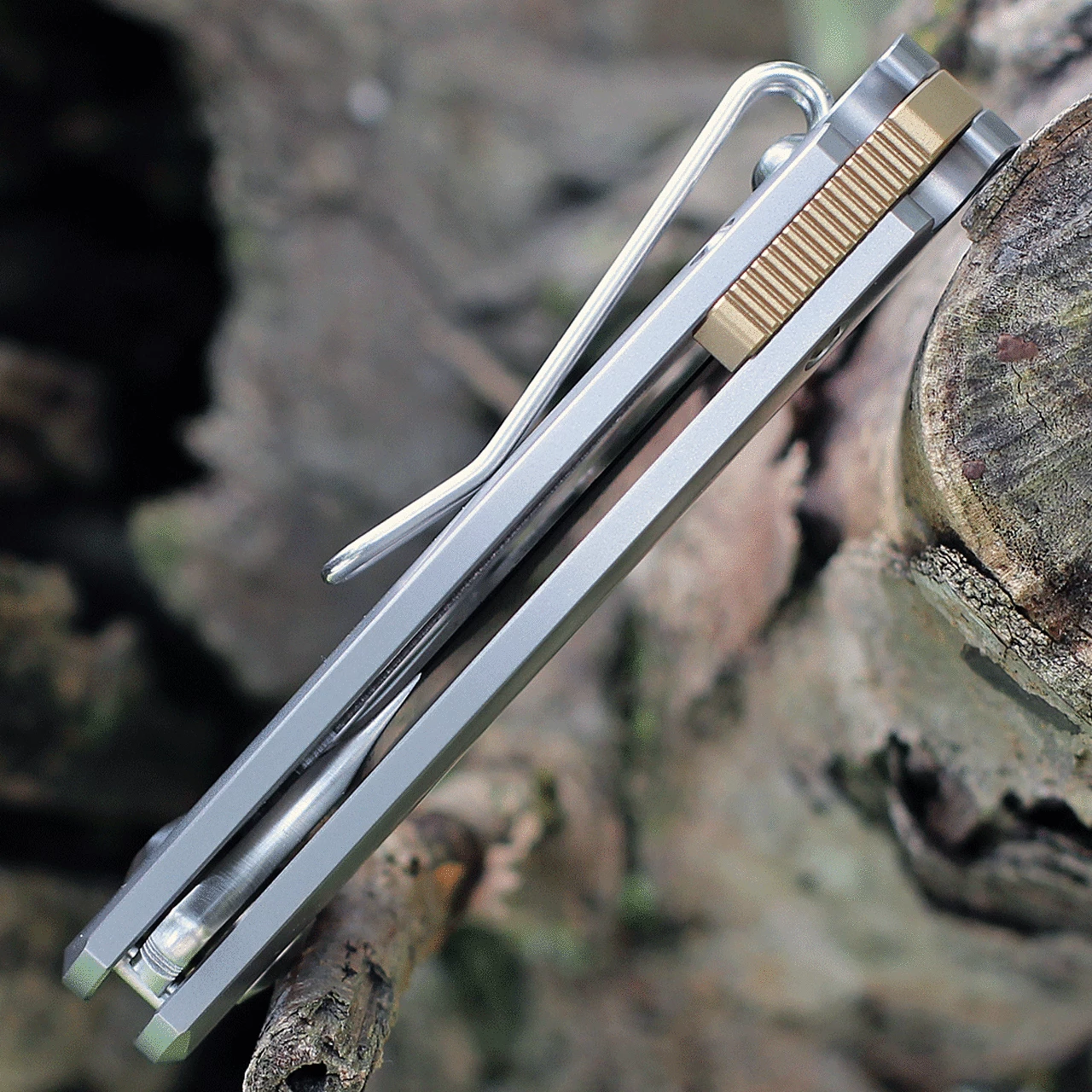 GiantMouse ACE Riv Flipper Elmax Stonewashed Titanium Handle 3 GiantMouse ACE Riv Flipper Elmax Stonewashed Titanium Handle - Image 3