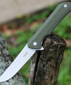 Ruike Hussar P121G, 3.62" 14C28N Plain Blade, Army Green G-10 Handle