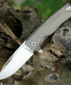 LionSteel ROK Titanium Bronze ROKB, 3.27" M390 Stain Blade, Titanium Handle