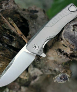 LionSTEEL ROK - Gray Sculpted Titanium (3.25" M390 Satin) ROKG