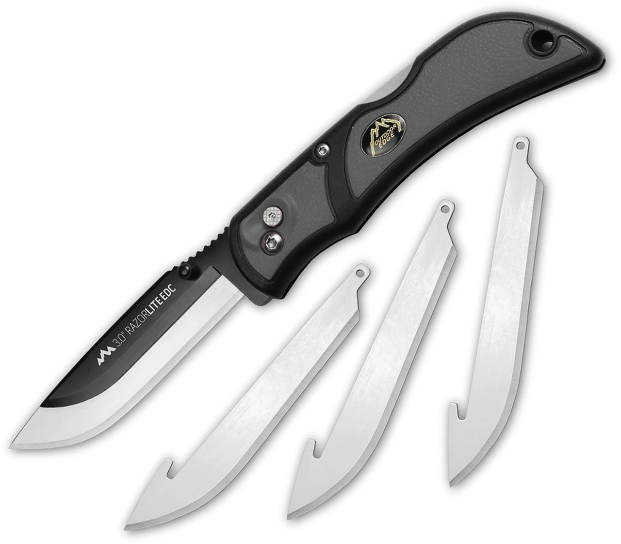 Outdoor Edge 3.0 Razorlite EDC RLY30-50, 3.0" Japanese 420J2 Stainless Interchangeable Blades, Black Grivory w/ Rubberized TPR Inserts 1 Outdoor Edge 3.0 Razorlite EDC RLY30-50, 3.0" Japanese 420J2 Stainless Interchangeable Blades, Black Grivory w/ Rubberized TPR Inserts
