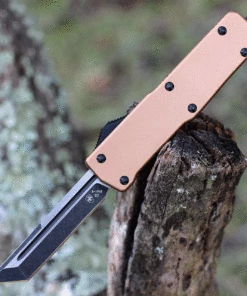 Templar Knife Co. Templar Premium Lightweight Small OTF -Alum. Bronze (3" D2 Blk Tanto) SA-AB-22-1