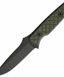 Spartan Blades Alala Fixed Blade 4BKGR, 3.7" 1095 Cro-Van Black Plain Blade, Green Micarta Handle