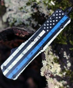 Templar Knife Co. Templar Knife Small OTF Back The Blue S-BTB-33-2, 2.75" 440C Satin Drop Point Blade, Aluminum Zinc Handle -Buck Knives Sales SBTB132.3 69184.1604341210.1280.1280 55392.1604344954.1280.1280 28004.1604345891