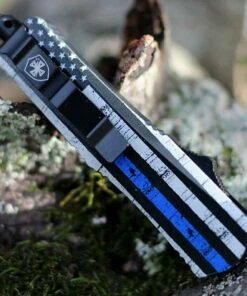 Templar Knife Co. Templar Knife Small OTF Back The Blue S-BTB-33-2, 2.75" 440C Satin Drop Point Blade, Aluminum Zinc Handle -Buck Knives Sales SBTB 95008.1604341210.1280.1280 63402.1604344954.1280.1280 23091.1604345892