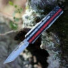 Templar Knife Co. Templar Knife Small OTF Back The Red S-BTR-23-2, 2.75" 440C Satin Tanto Blade, Aluminum Zinc Handle