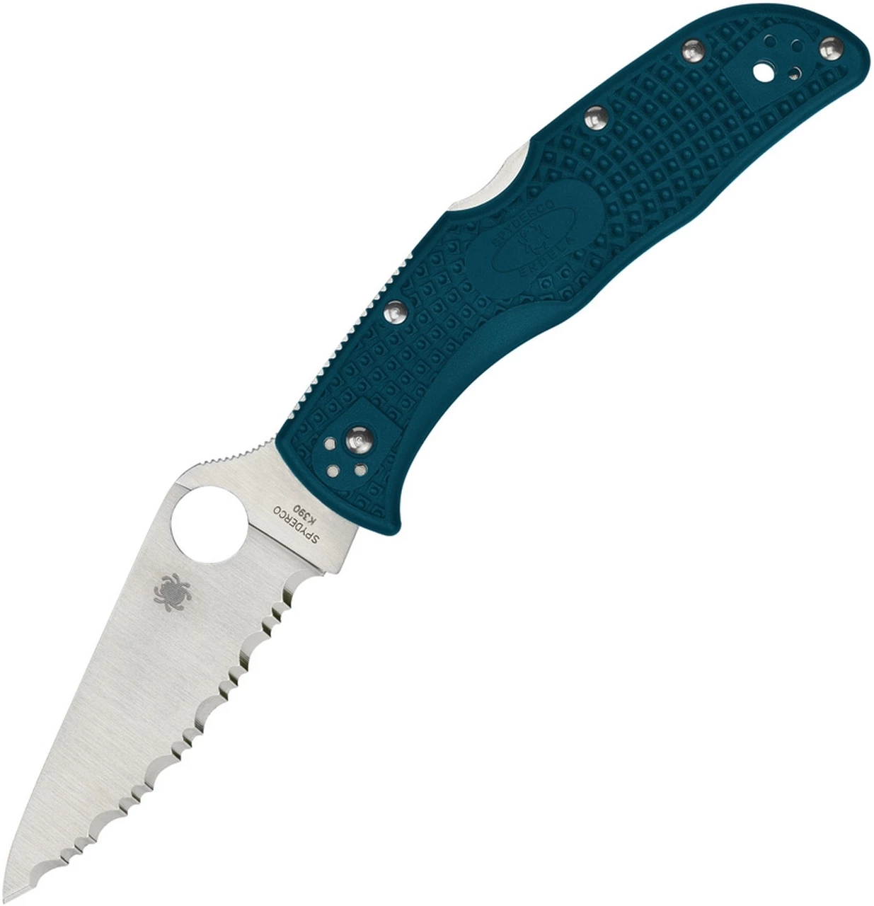 Spyderco Knives Spyderco Endela Lightweight Blue FRN (3.4" K390 Serrated) C243FSK390 1 Spyderco Knives Spyderco Endela Lightweight Blue FRN (3.4" K390 Serrated) C243FSK390