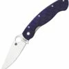 Spyderco Knives Spyderco C36GPDBL Military, 4" CPM-S110V Satin Plain Blade, Dark Blue G-10 Handles