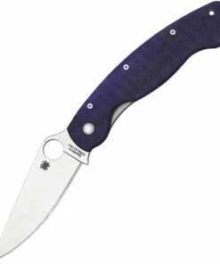 Spyderco Knives Spyderco C36GPDBL Military, 4" CPM-S110V Satin Plain Blade, Dark Blue G-10 Handles