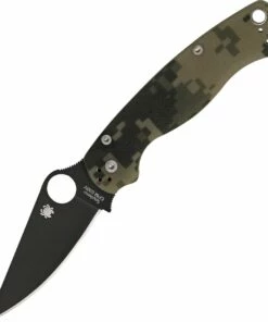 Spyderco Knives Spyderco C81GPCMOBK2 Para-Military 2, 3.5" CPM S30V Black Plain Blade, Camo G-10 Handles