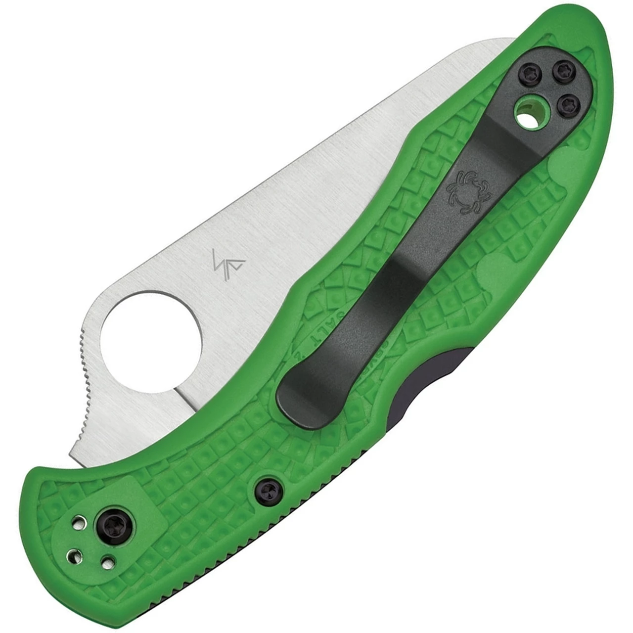 Spyderco Knives Spyderco Salt 2 C88FPGR2, 3.00" Satin LC200N Plain Blade, Green FRN Handle 2 Spyderco Knives Spyderco Salt 2 C88FPGR2, 3.00" Satin LC200N Plain Blade, Green FRN Handle - Image 2