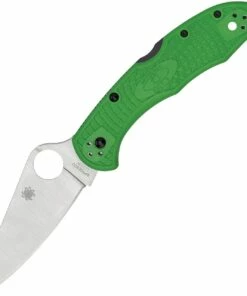 Spyderco Knives Spyderco Salt 2 C88FPGR2, 3.00" Satin LC200N Plain Blade, Green FRN Handle