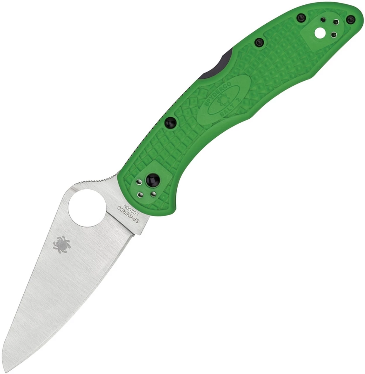 Spyderco Knives Spyderco Salt 2 C88FPGR2, 3.00" Satin LC200N Plain Blade, Green FRN Handle 1 Spyderco Knives Spyderco Salt 2 C88FPGR2, 3.00" Satin LC200N Plain Blade, Green FRN Handle