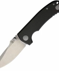 Spartan Blades Astor Folding Knife SFBL8CF, 3.6" CTS-XHP Stonewashed Plain Blade, Black Carbon Fiber G-10 Handle
