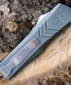 CobraTec Gray FS-X OTF Knife CTKSGRYFS-XSDS, 2.75" D2 Steel Drop Point Part Serrated Blade, Gray Aluminum Handle 6 CobraTec Gray FS-X OTF Knife CTKSGRYFS-XSDS, 2.75" D2 Steel Drop Point Part Serrated Blade, Gray Aluminum Handle -Buck Knives Sales SGYFS XSDS.2 55337.1611264985