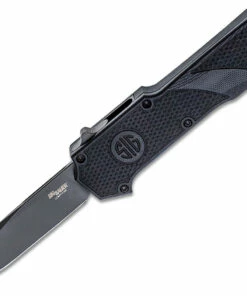 Hogue SIG Sauer Compound Tactical OTF 36032, 3.5" S30V Gray Cerakote Finish Clip Point Plain Blade, Solid Black G-10 Handle