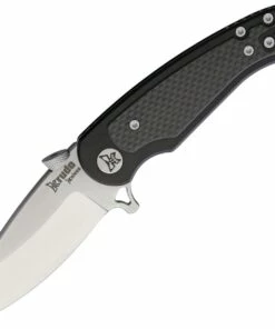Krudo Knives Vice - Black Stainless Steel CF (3.50" Satin) KVEC030