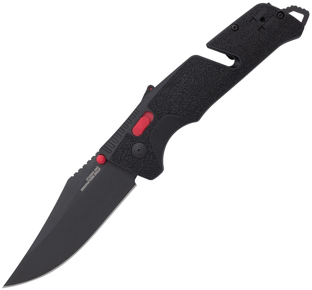 SOG 11120157 Trident MK3 AT-XR 3.75 " D2 Black Plain Edge, Red and Black GRN Handles 1 SOG 11120157 Trident MK3 AT-XR 3.75 " D2 Black Plain Edge, Red and Black GRN Handles