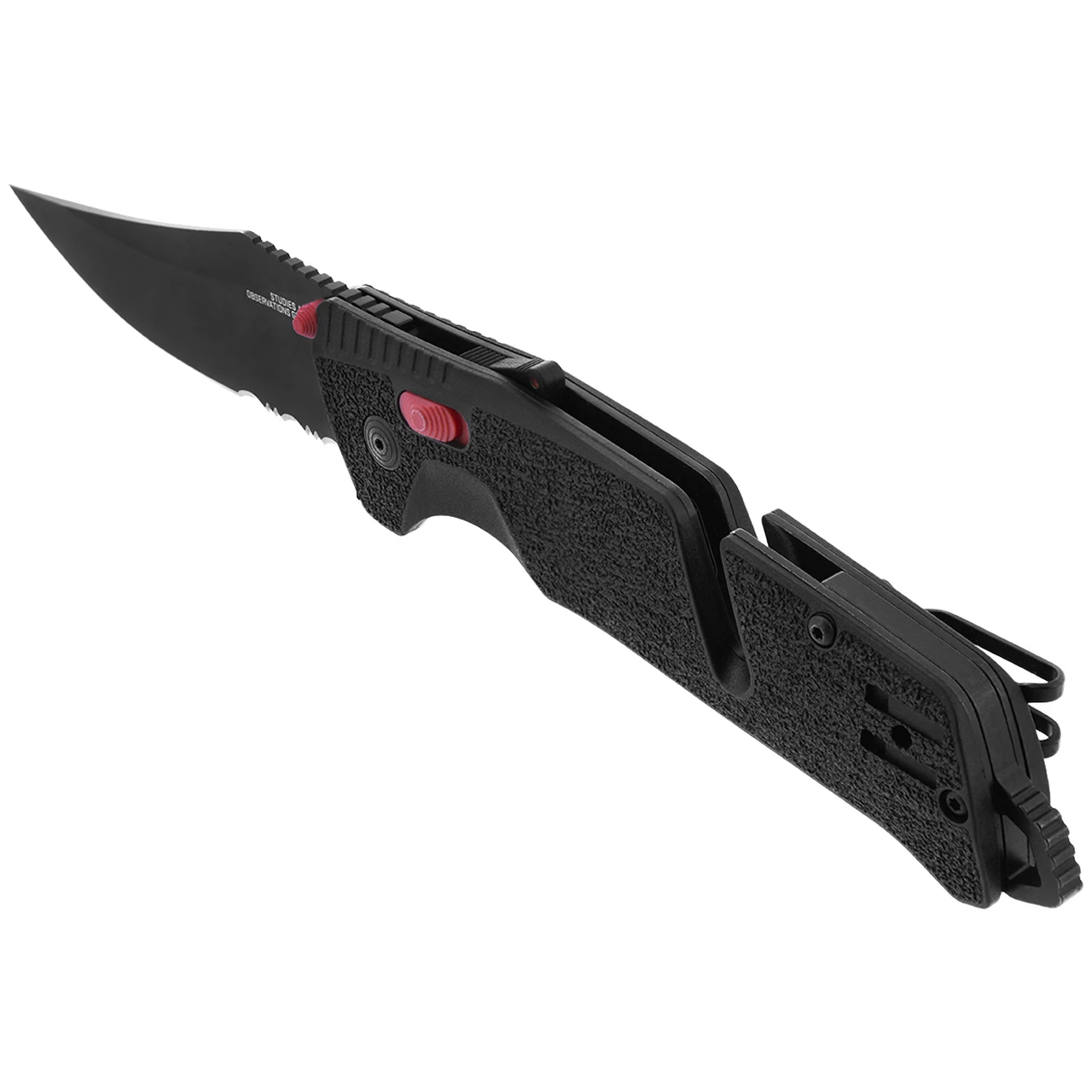 SOG 11120257 Trident MK3 AT-XR 3.75" D2 Black Combo Edge, Red and Black GRN Handles 2 SOG 11120257 Trident MK3 AT-XR 3.75" D2 Black Combo Edge, Red and Black GRN Handles - Image 2
