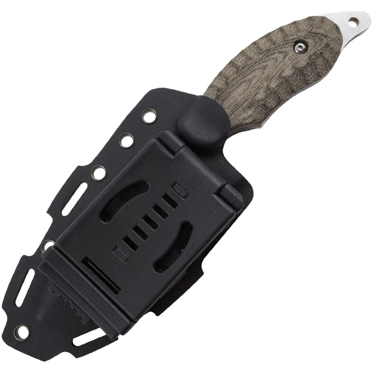 SOG Kiku Fixed Blade KU-2022, 4.1" S35VN Satin Plain Blade, Green Linen Micarta Handle, Black Kydex Sheath 2 SOG Kiku Fixed Blade KU-2022, 4.1" S35VN Satin Plain Blade, Green Linen Micarta Handle, Black Kydex Sheath - Image 2