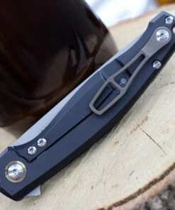 GiantMouse ACE Sonoma Frame Lock Knife, 3.3" Stonewash M390 Drop Point Blade, Black PVD Titanium Handle -Buck Knives Sales SONOMA TI PVD.3 13128.1611763160