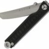 StatGear Pocket Samurai Folding Knife STAT102, 2.1" 44OC Satin Plain Blade, Black Aluminum Handle