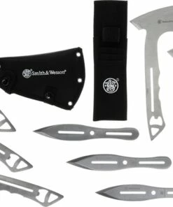 Smith and Wesson Smith & Wesson Bullseye Throwing Knife Set 1139486, 9 Throwing knives w/ Synthetic Sheaths