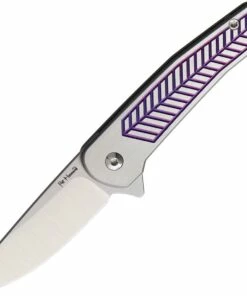 Alliance Designs ALS1P Scout Framelock Purple, 2.4" RWL34 Plain Blade, Anodized Handle