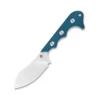 QSP Knife Neckmuk Neck Knife QS125-E, 2.875" D2 Plain Blade, Blue Linen Micarta Handle