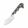 QSP Knife Neckmuk Neck Knife QS125-F, 2.875" D2 Plain Blade, Green Linen Micarta Handle