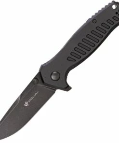 Steel Will Small Barghest F37M-03, 3.5" D2 Black Stonewashed Plain Blade, Black G10 Handle
