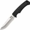 SOG Field Knife FK1001-CP, 4" 7Cr17MoV Stainless Plain Blade, Black TPR Handle