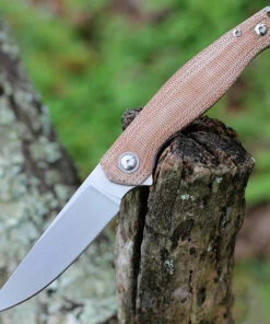 GiantMouse Ace Sonoma V2 - Natural Micarta (3.4" Elmax Stonewash)