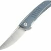 Bestech Knives Swift Linerlock G30E, 3.5" D2 Satin Plain Blade, Grey G10 Handle