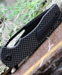 Kansept Knives KT1001A3 Kryo, 3.58" Black D2 Plain Blade, Black Carbon Fiber Handle -Buck Knives Sales T1001A3.2 03058.1617652353