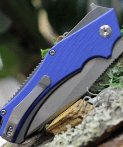 Kansept Knives KT1008A3 Hellx, 3.60" D2 Stonewashed Blade, Dark Blue G10/ Gray Anodized SS Handle -Buck Knives Sales T1008A3.2 06600.1621438362